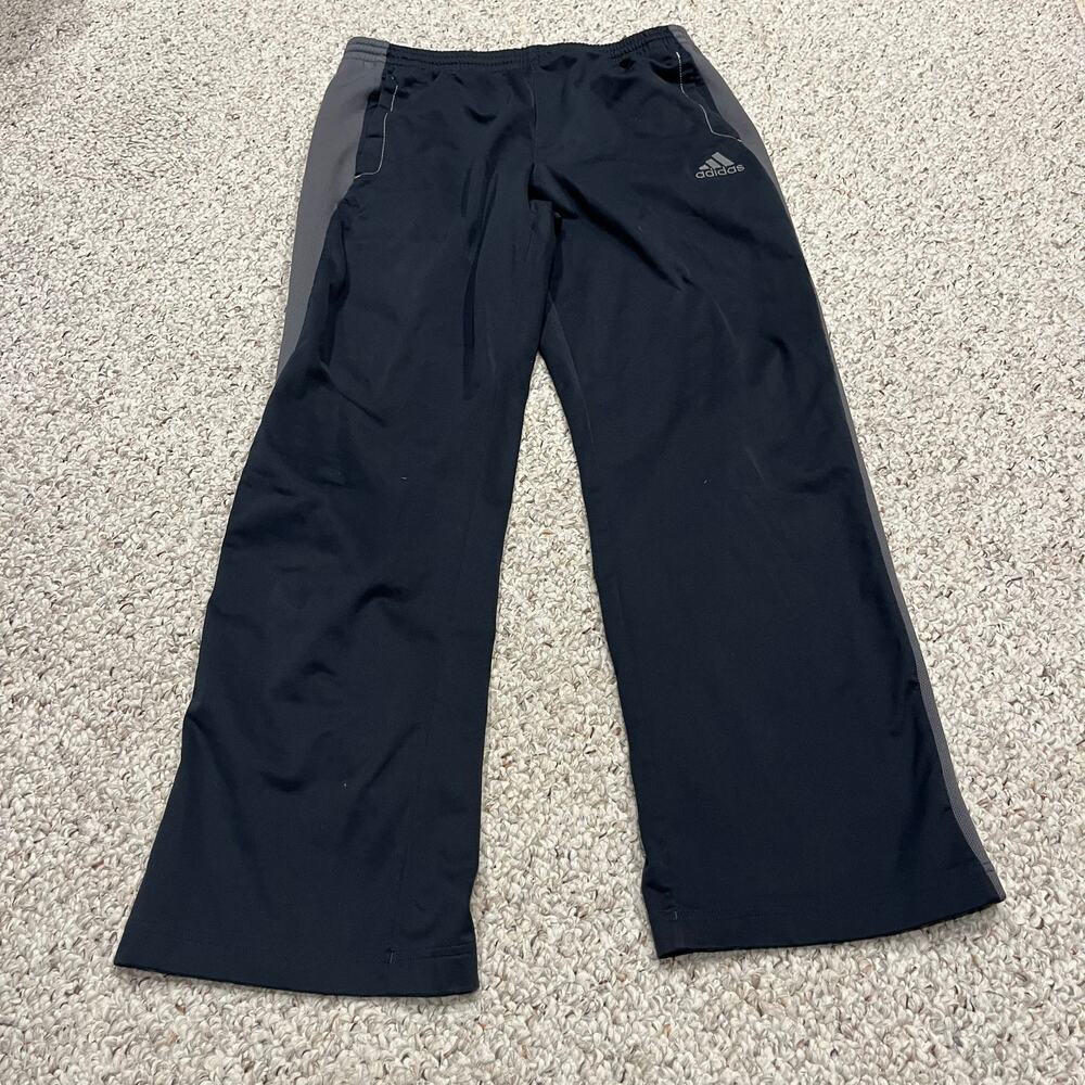 Adidas Mens Sweatpants Sz L Black Gray Track Pants Workout Gym